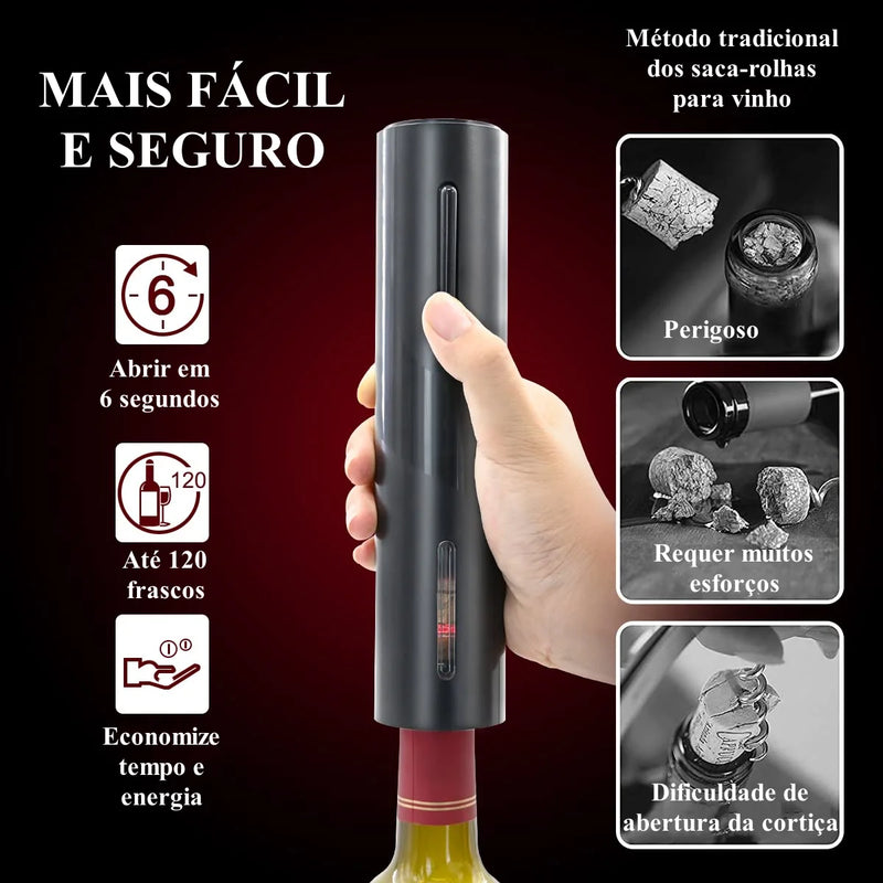 Super Abridor de Vinhos Automático Saca Rolhas